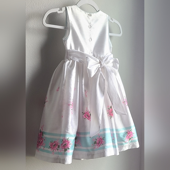 Pippa & Julie - 🌸 Girl's Pink Blue White Fun Formal Spring/Summer Dress, Sz 5 - Picture 6 of 7